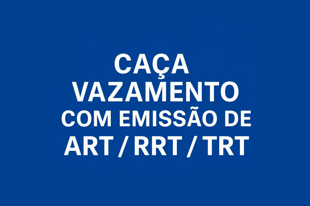 Caça Vazamento com Emissão de ART / RRT / TRT