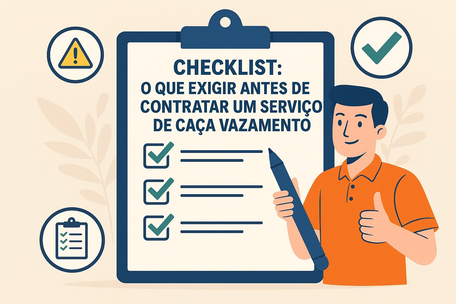 Serviço de Caça Vazamento: Checklist