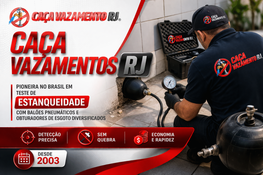 Caça Vazamentos RJ: pioneira em teste de estanqueidade