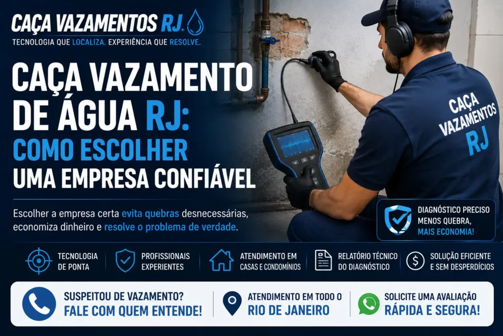 Caça Vazamento de Água RJ: Como Escolher Uma Empresa Confiável